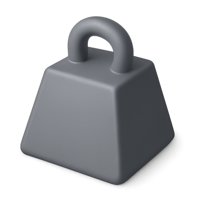 Stylish 3D Weight Icon with Isometric Design