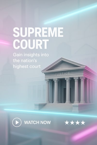 Modern Promotional Graphic for Supreme Court Insights