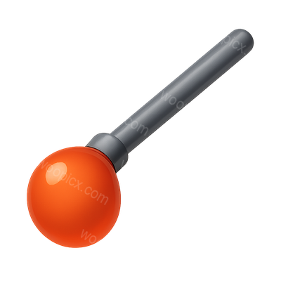 3D Glass Blower Pipe Icon with Volumetric Design