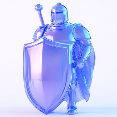 3D Render of a Futuristic Knight in Armor