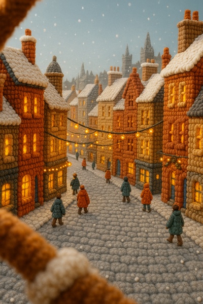 Cozy Woolen Winter Scene in Edinburgh's Old Town