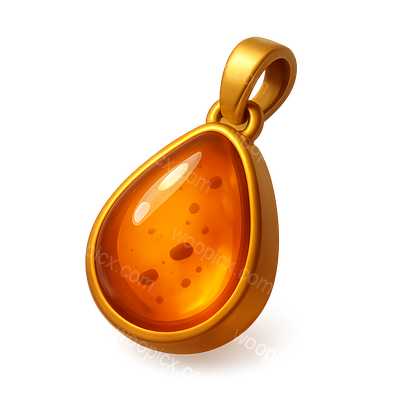 Stunning 3D Amber Jewelry Pendant Icon