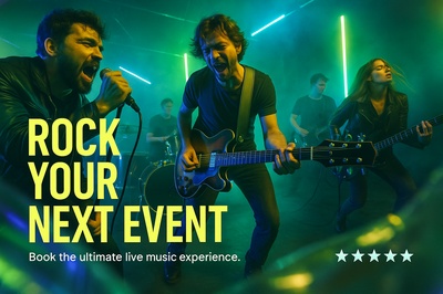 Dynamic Neon-Themed Live Music Event Promotion