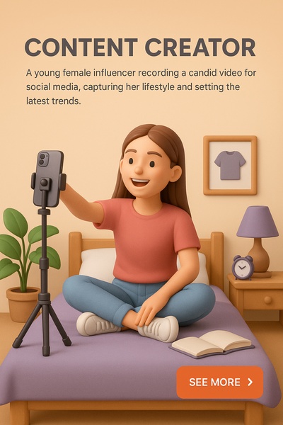 Young Female Influencer Recording Lifestyle Video