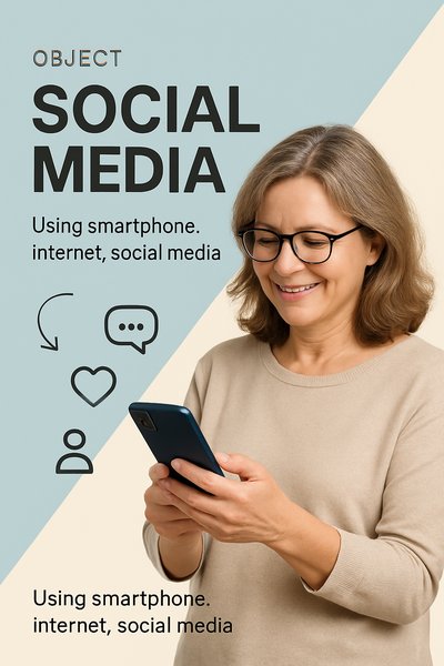 Middle Aged Woman Engaging with Social Media on Smartphone