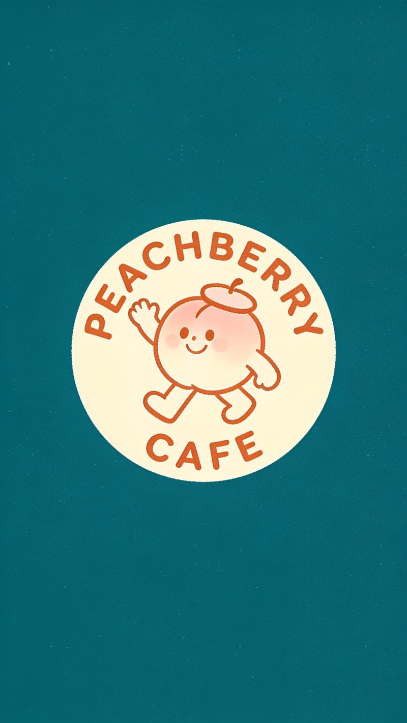 Peachberry Cafe logo design