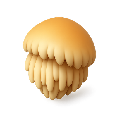 3D Shaggy Lion Mane Icon with Isometric View