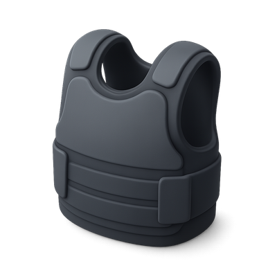 3D Soft Armor Icon in Isometric View with Transparent Background