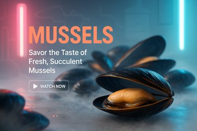 Gourmet Seafood Promotion Featuring Fresh Mussels