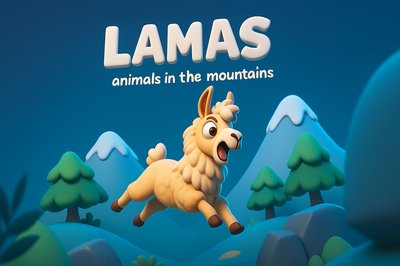 Dynamic 3D Illustration of a Lama in Motion
