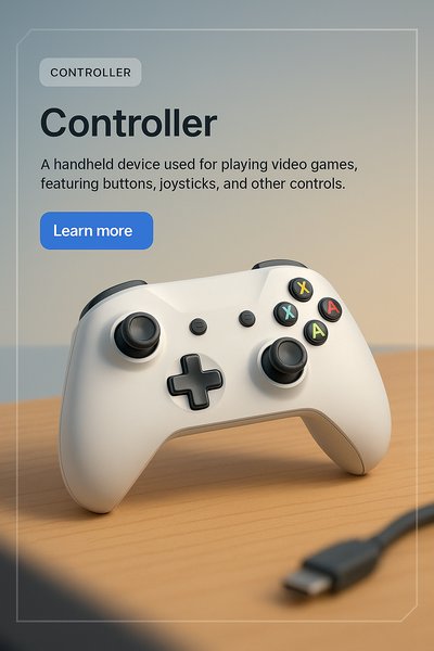 Detailed 3D Controller Illustration for Gaming Experience