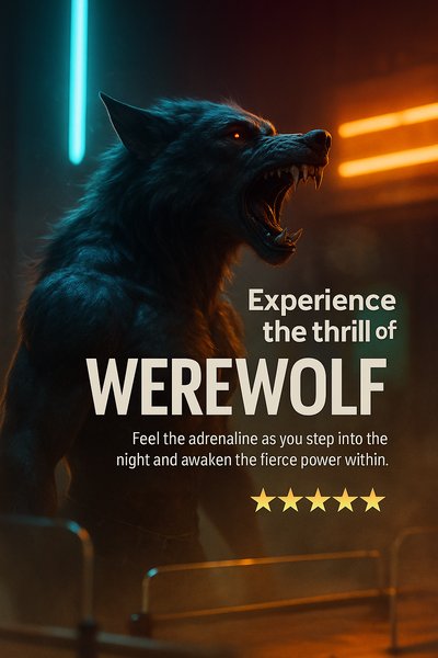 Experience the Thrill of Werewolf: A Captivating Neon Design