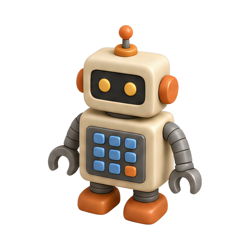 vintage robot with keypad