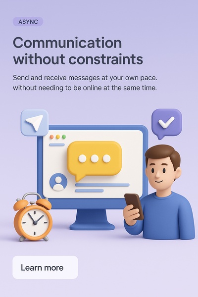 Detailed 3D Illustration on Async Communication