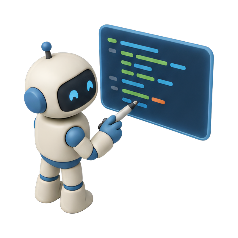 robot coding on a screen