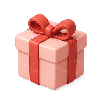 3D Rendered Gift Box with Bow in Soft Colors