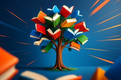 Dynamic Tree of Knowledge with Colorful Books as Leaves