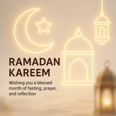 Ramadan Greeting Card with Elegant Islamic Motifs