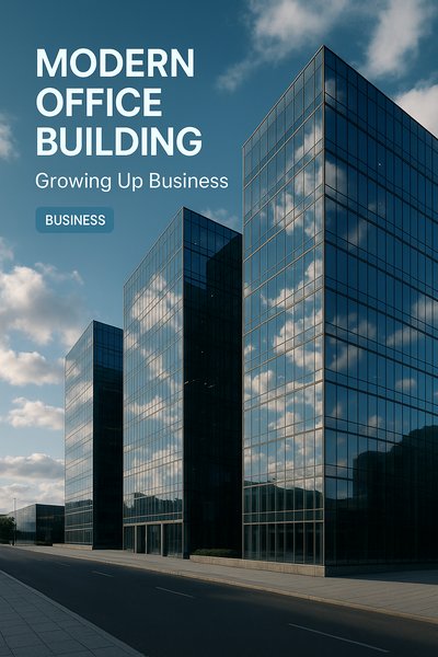 Modern Office Building with Reflective Glass Facade