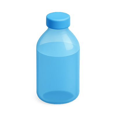 Sleek Blue Plastic Bottle with Water