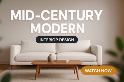 Mid-Century Modern Interior Design Promotional Graphic