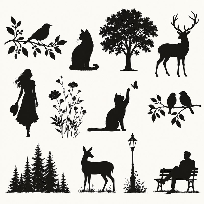 Silhouette design elements pack