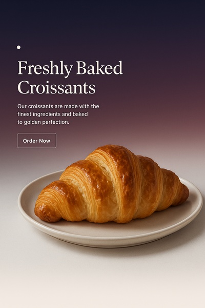 Stylish Web Design Featuring Freshly Baked Croissants