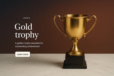 Elegant Gold Trophy Design for Achievement Recognition