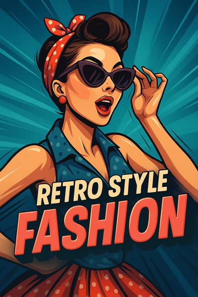 Dynamic Retro Style Fashion Illustration with Sunglasses