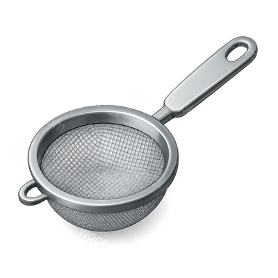 3D Icon of a Fine Mesh Strainer with Volumetric Feel