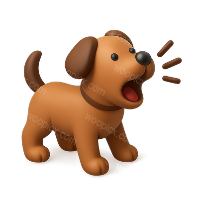 3D Isometric Dog Icon with a Playful Expression