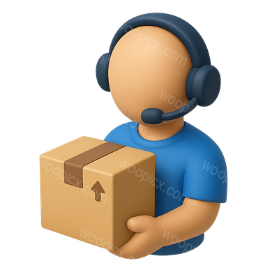 3D Customer Support Icon with Package in Isometric View