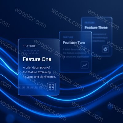 Elegant Blue Light Lines with Feature Cards