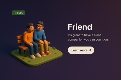 Charming 3D Scene of Friendship with Companions