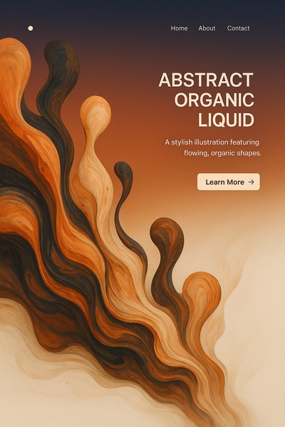 Stylish Abstract Organic Liquid Illustration for Web Design