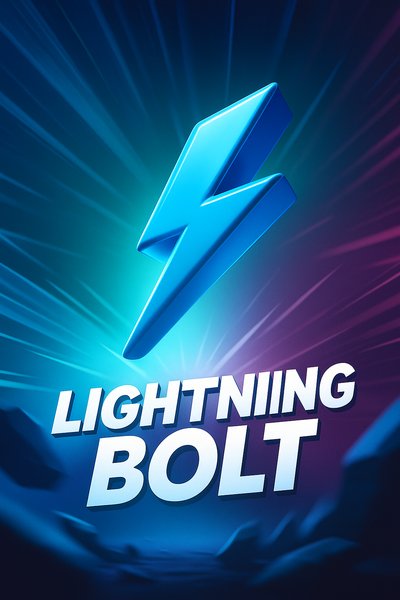 Dynamic Lightning Bolt Illustration with Bold Typography