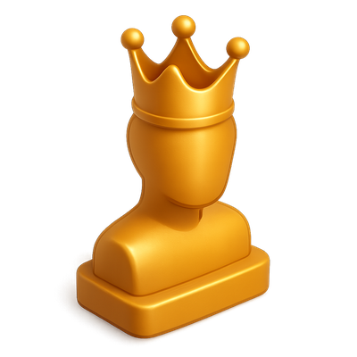 Stylized 3D Gold Crown Icon for Creative Projects