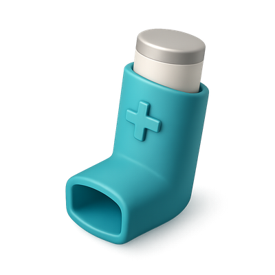 Stylish 3D Inhaler Icon in Volumetric Design