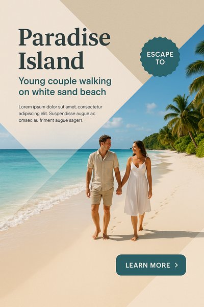 Young Couple Enjoys Paradise Island Beach Escape