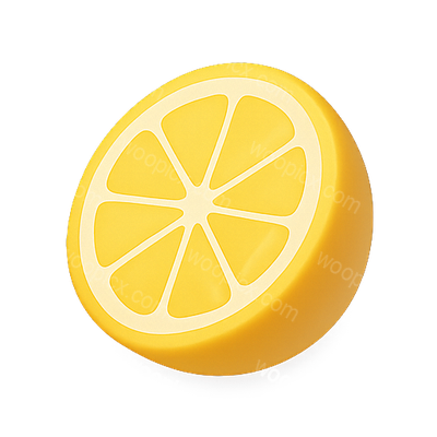 Stylized Lemon Slice Icon with Bright Colors