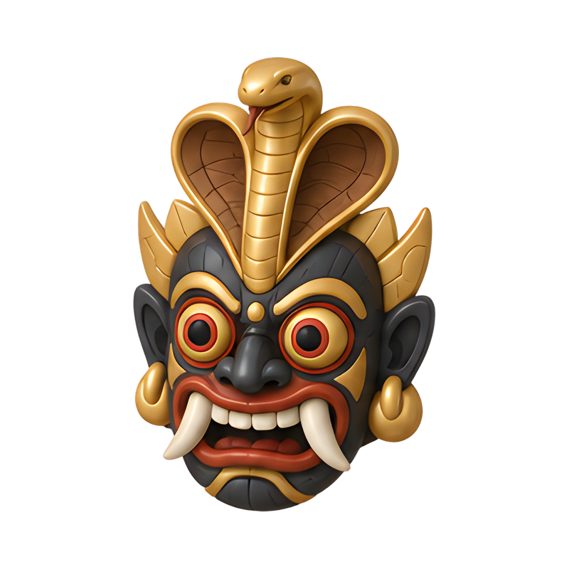 Cobra crowned demon mask