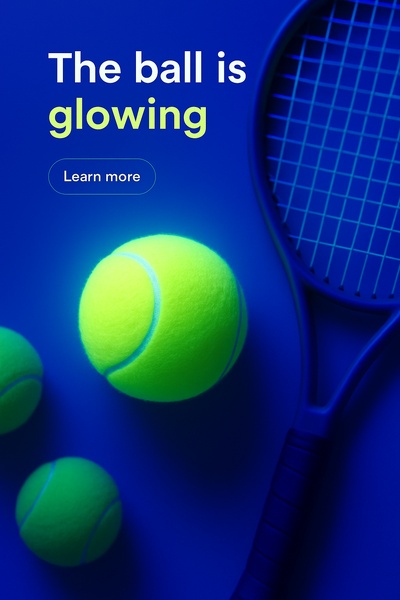 Fluorescent Tennis Ball in Shadow with Glowing Effect