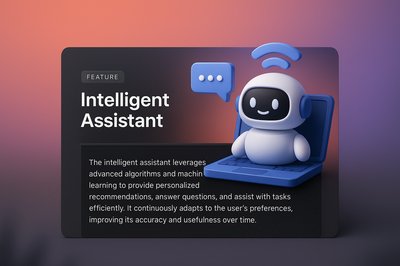 3D Design Web Page Layout with Intelligent Assistant Feature