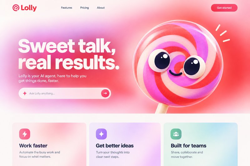 Playful AI agent landing page