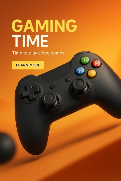 Vibrant Gaming Controller Graphic for Video Game Promotion