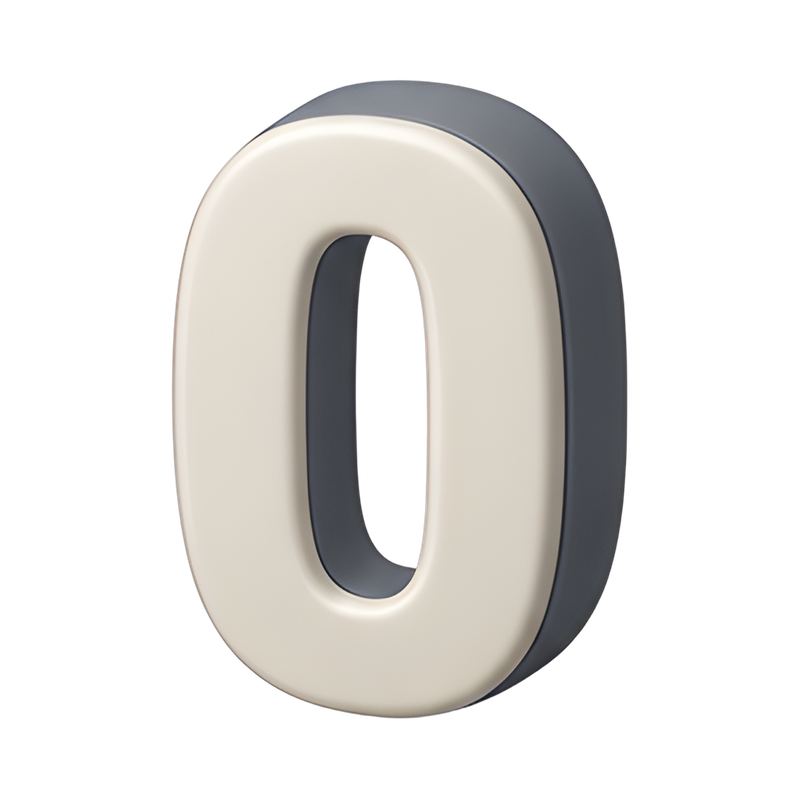 digital zero symbol on screen