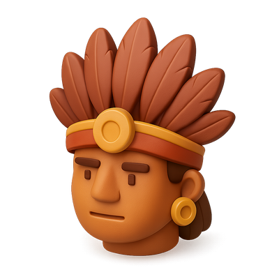 3D Icon of a Chief's Headdress in Isometric View