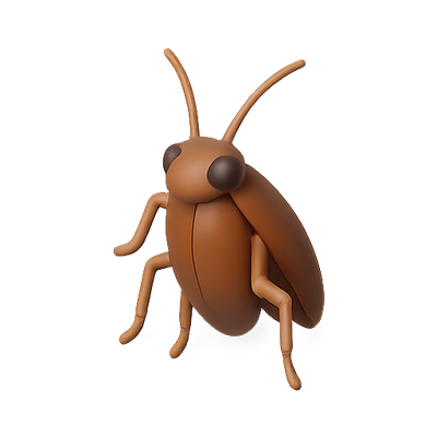 Stylized Cartoon Representation of a Cockroach