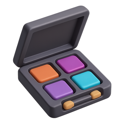 Stylish 3D Eyeshadow Palette Icon Design