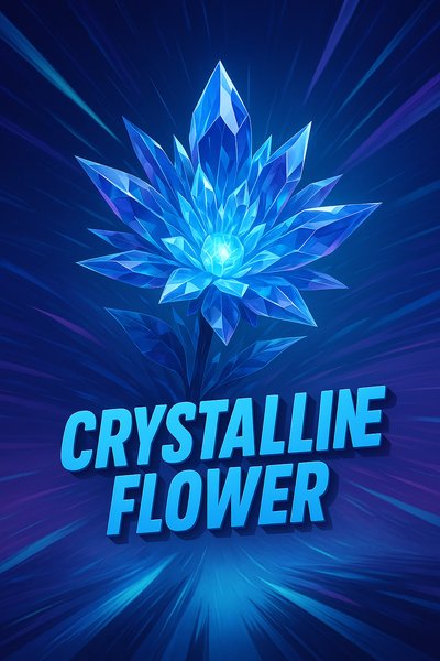 Dynamic Crystalline Flower Illustration with Bold Design Elements